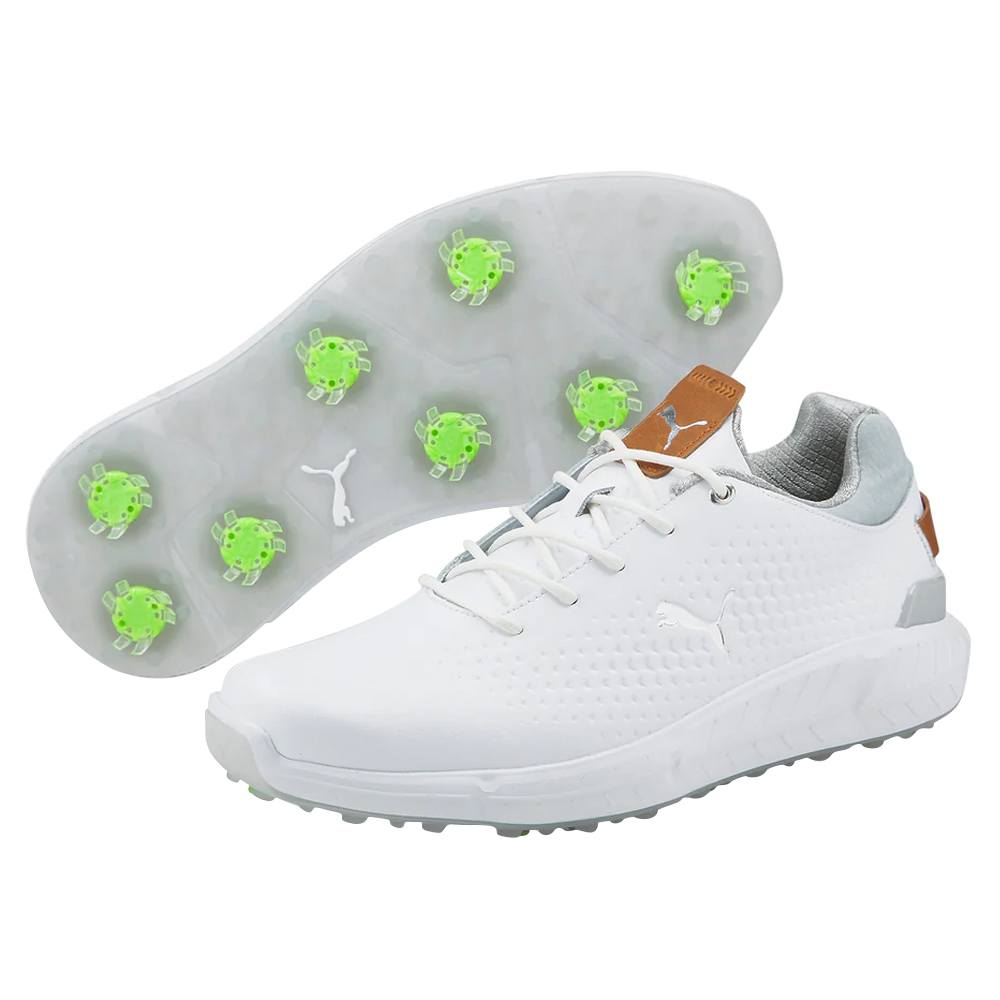 PUMA Ignite Articulate Leather Golf Shoes White/Silver - 23 Men