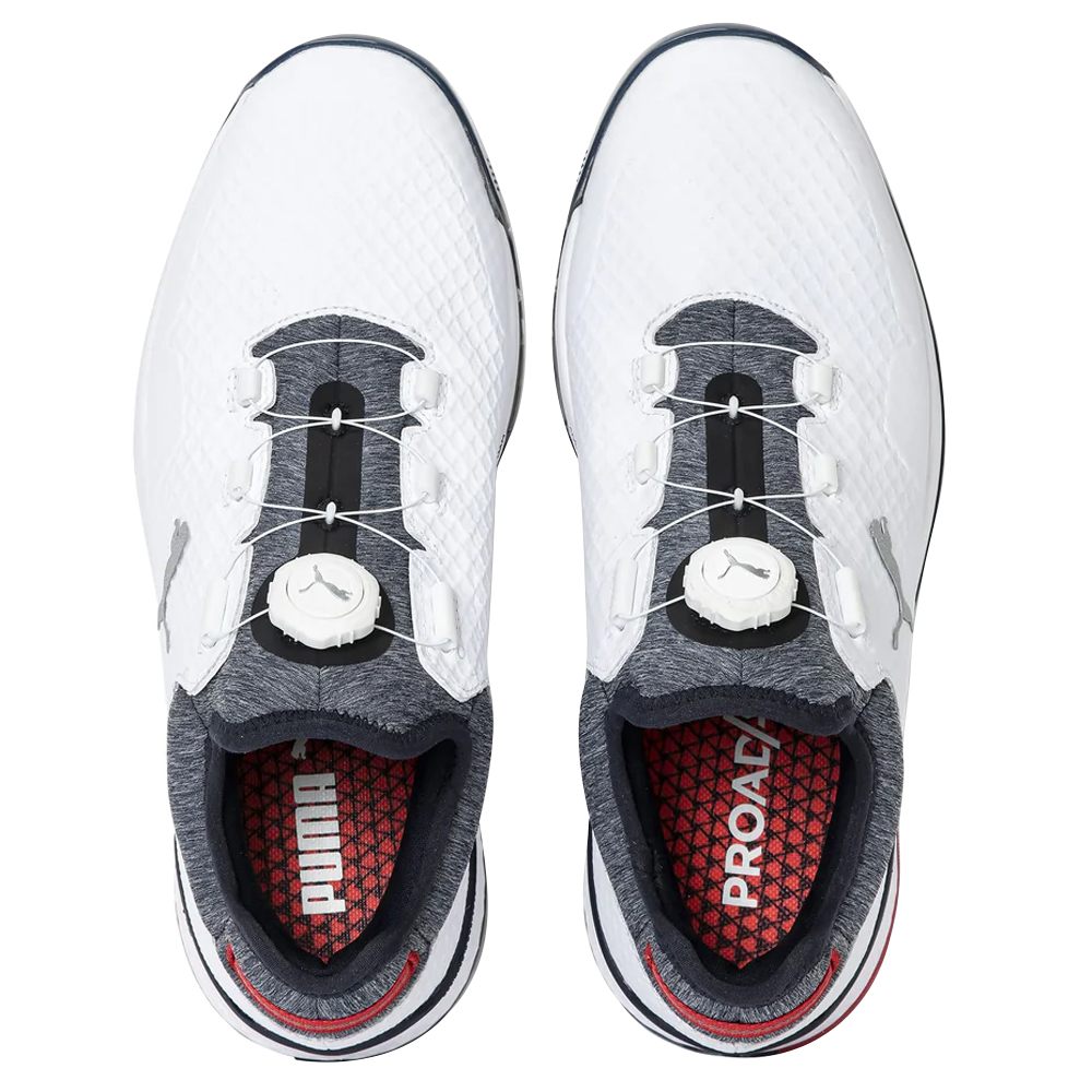 PUMA PROADAPT Alphacat Disc Spikeless Golf Shoes White/Navy Blazer/High Risk Red - 23 Men