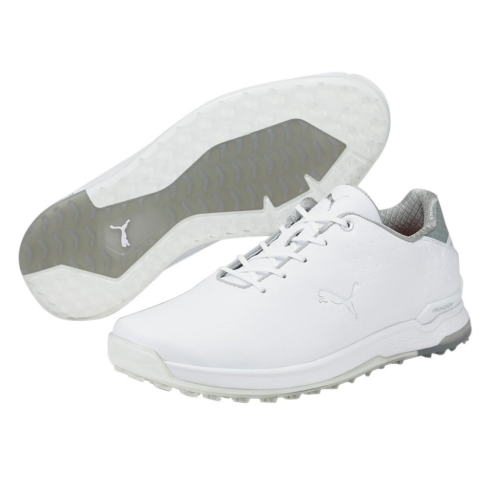PUMA PROADAPT Alphacat Leather Spikeless Golf Shoes White/Silver - 23 Men