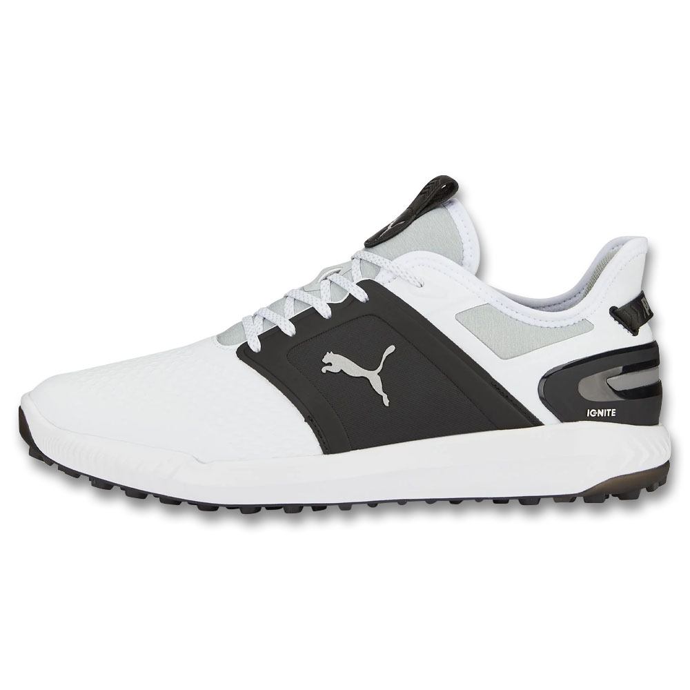 PUMA Ignite Elevate Spikeless Golf Shoes White/Black/Metallic Silver - 23 Men