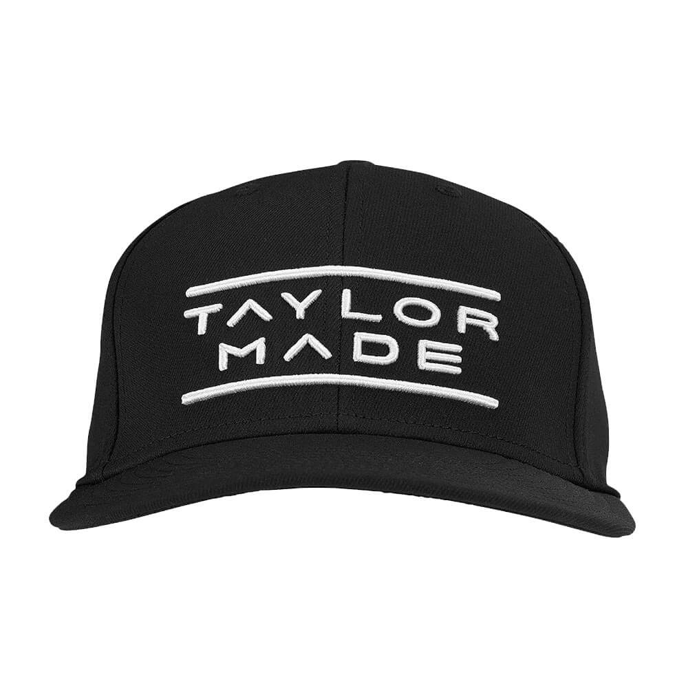 TaylorMade Stretchfit Flatbill Hat Golf Cap Black - 23 Men