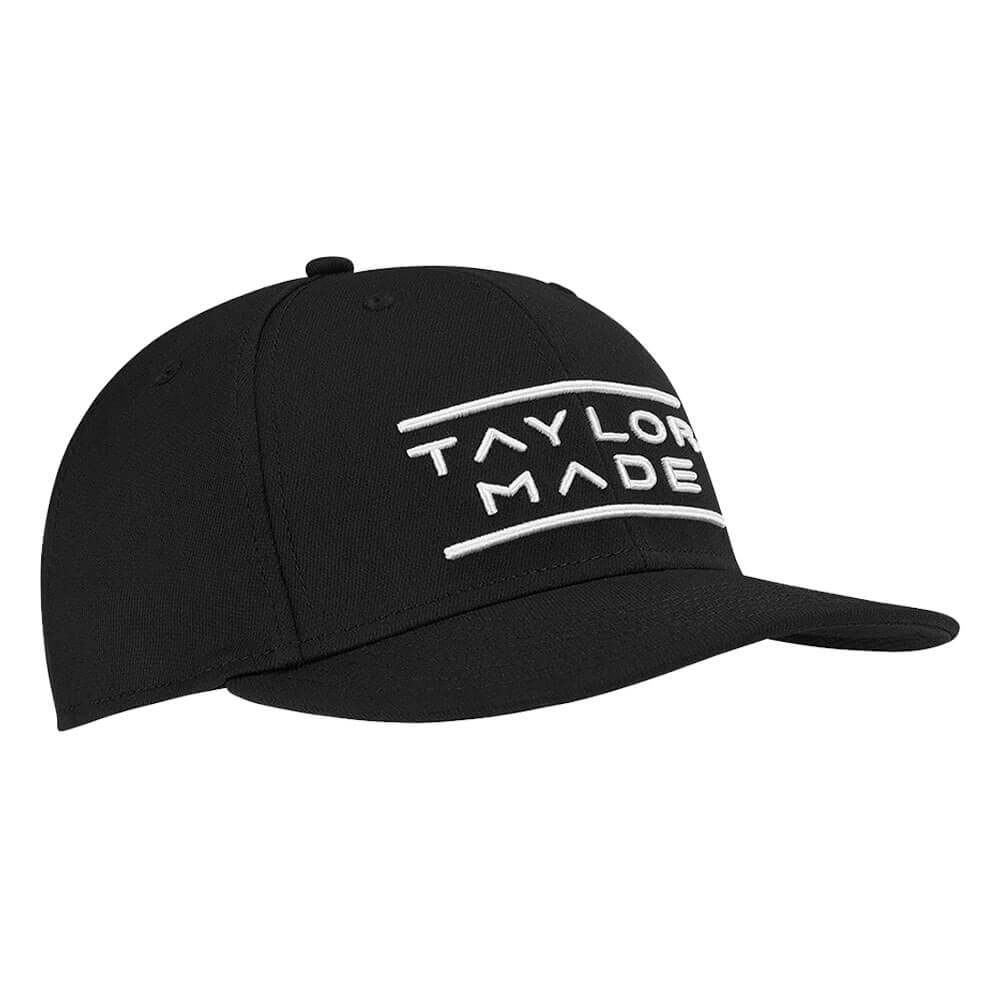 TaylorMade Stretchfit Flatbill Hat Golf Cap Black - 23 Men