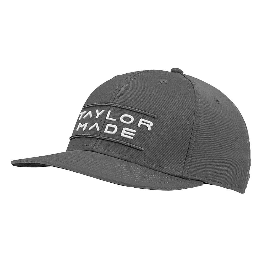 TaylorMade Stretchfit Flatbill Hat Golf Cap Charcoal - 23 Men