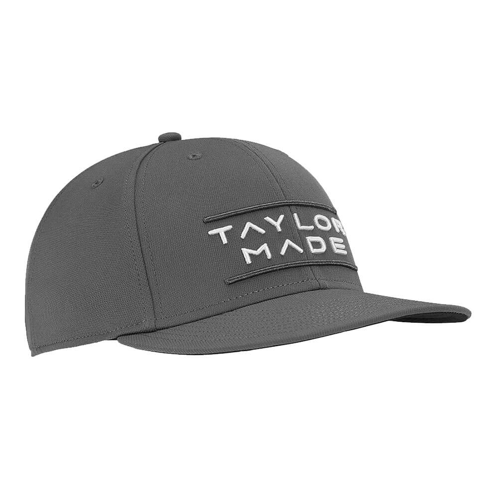 TaylorMade Stretchfit Flatbill Hat Golf Cap Charcoal - 23 Men