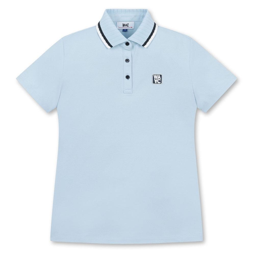 WAAC Rib Collar Shortsleeve Golf Polo Light Blue - 23 Women
