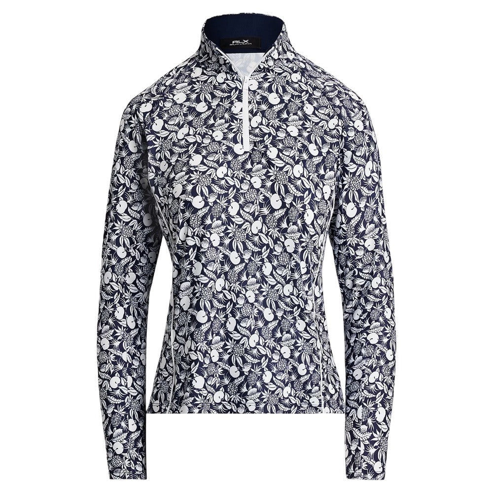 Ralph Lauren Longsleeve Lightweight Airflow 1/2 Zip Mockneck Golf Pullover Cheeky Pineapple - SP25 Women