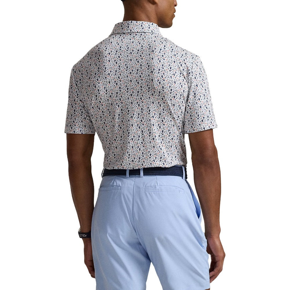 Ralph Lauren Classic Fit Shortsleeve Lightweight Airflow Performance Golf Polo Refined Navy Mixology Print - SP25 Men