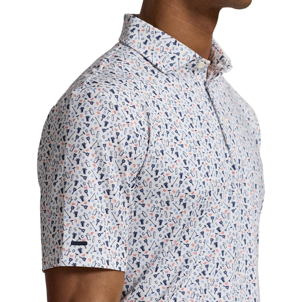 Ralph Lauren Classic Fit Shortsleeve Lightweight Airflow Performance Golf Polo Refined Navy Mixology Print - SP25 Men