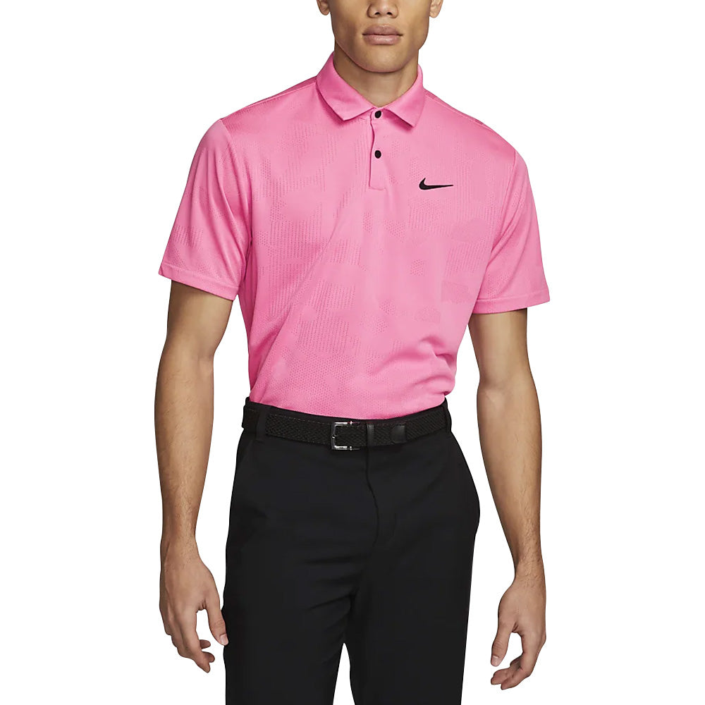 Nike Dri-FIT Tour Jacquard Golf Polo Pink Glow/Black - 23 Men