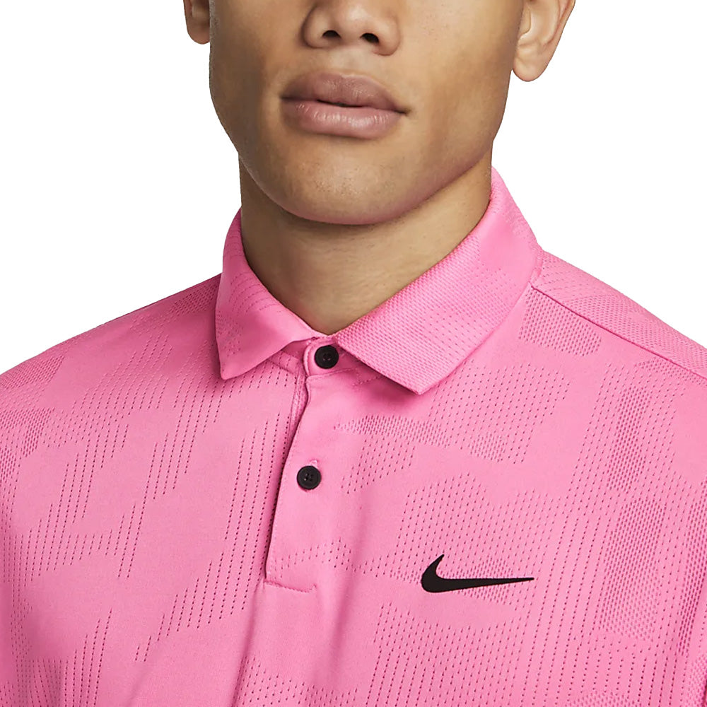 Nike Dri-FIT Tour Jacquard Golf Polo Pink Glow/Black - 23 Men