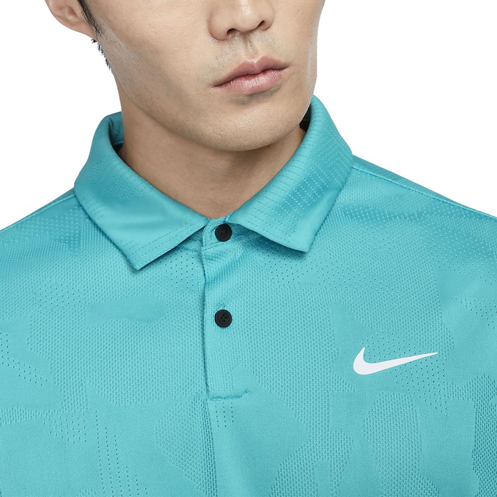 Nike Dri-FIT Tour Jacquard Golf Polo Teal Nebula/White - 23 Men