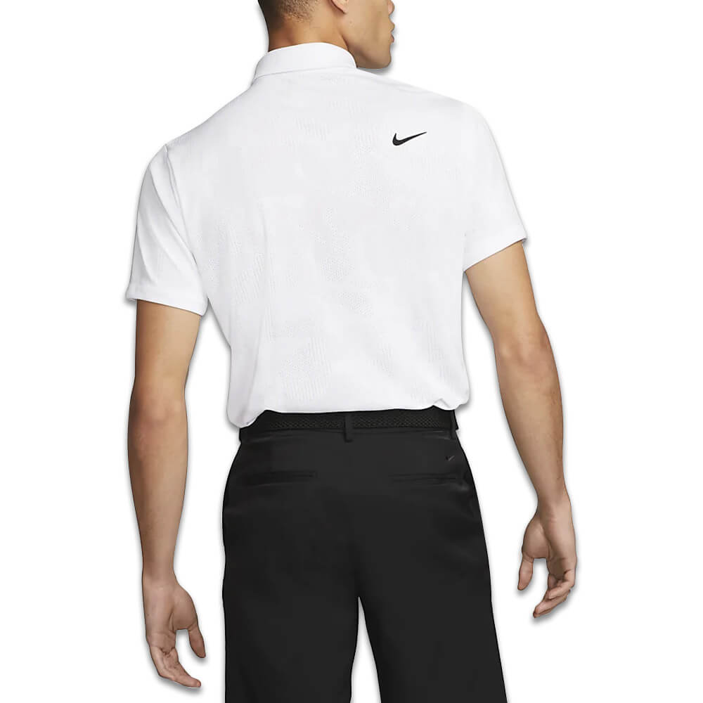 Nike Dri-FIT Tour Jacquard Golf Polo White/Black - 23 Men