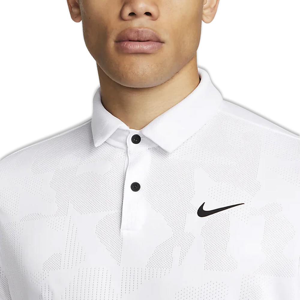Nike Dri-FIT Tour Jacquard Golf Polo White/Black - 23 Men
