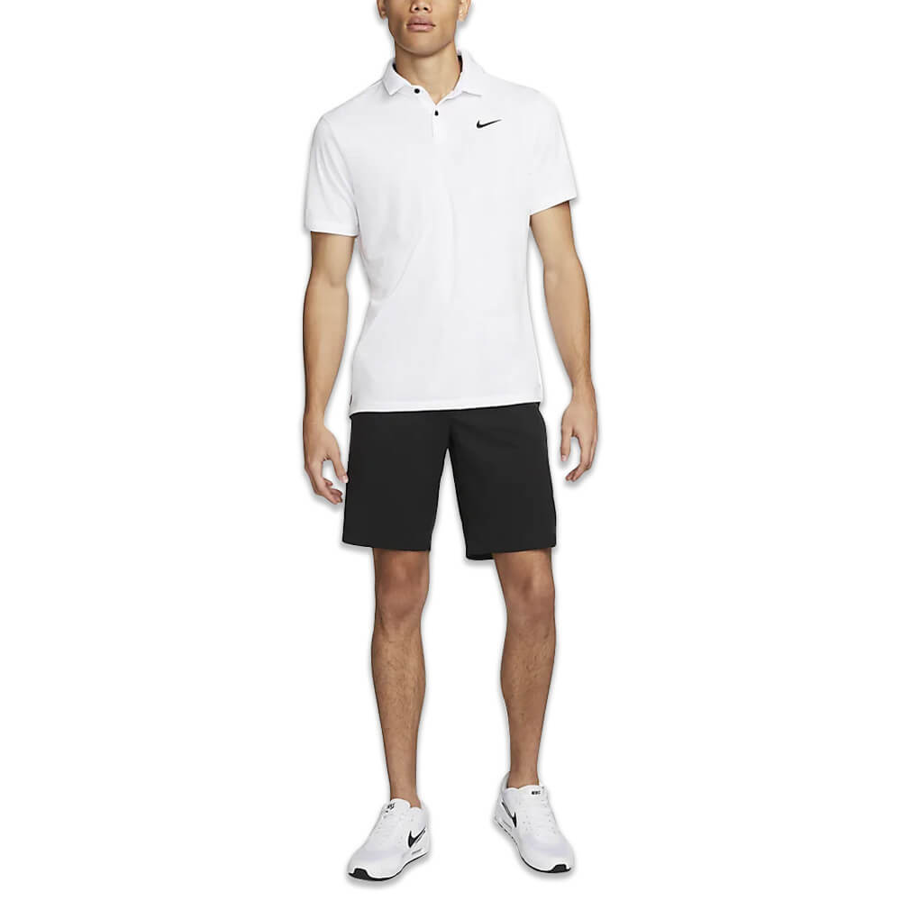 Nike Dri-FIT Tour Jacquard Golf Polo White/Black - 23 Men
