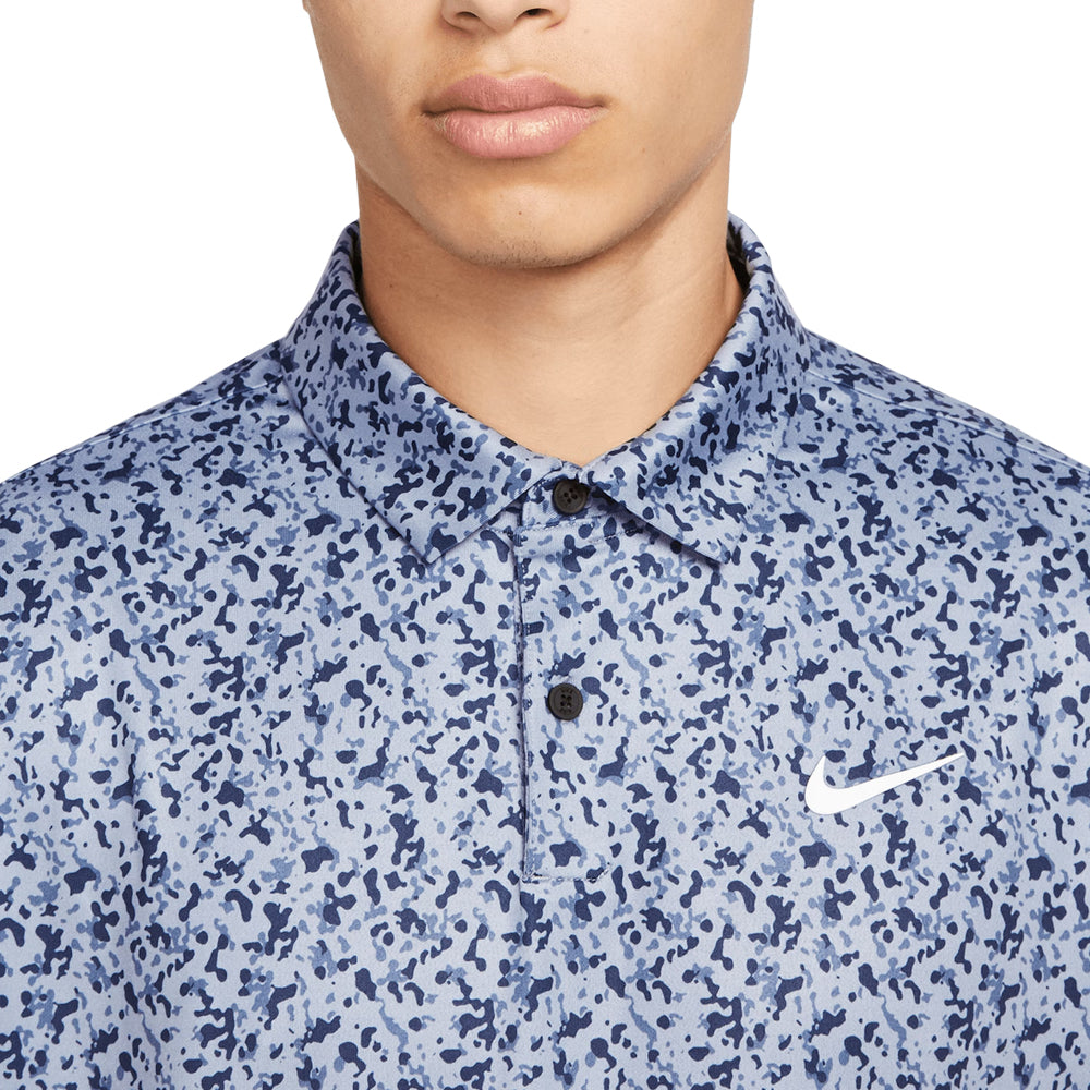 Nike Dri-FIT Tour Micro Camo Golf Polo Ashen Slate/White - 23 Men