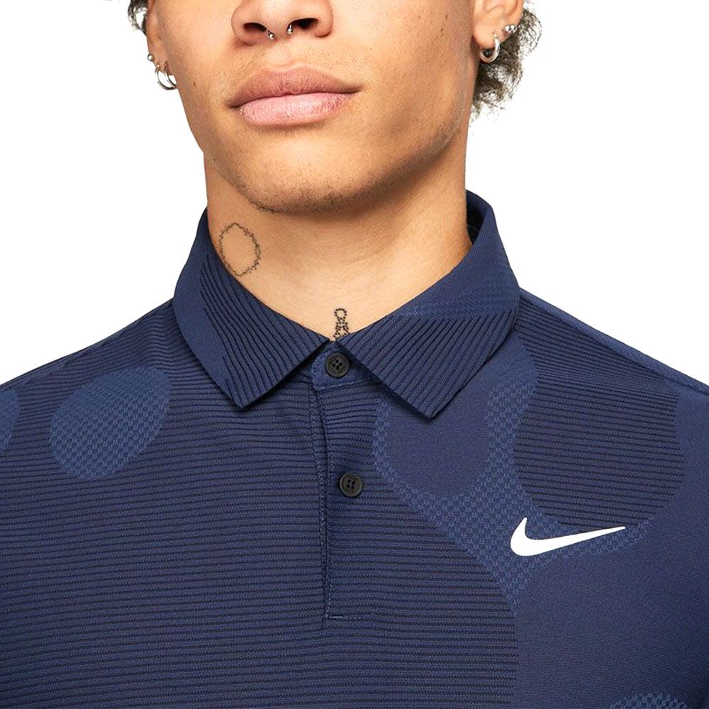 Nike Dri-FIT ADV Tour Camo Golf Polo Blackened Blue/Midnight Navy/White - 23 Men