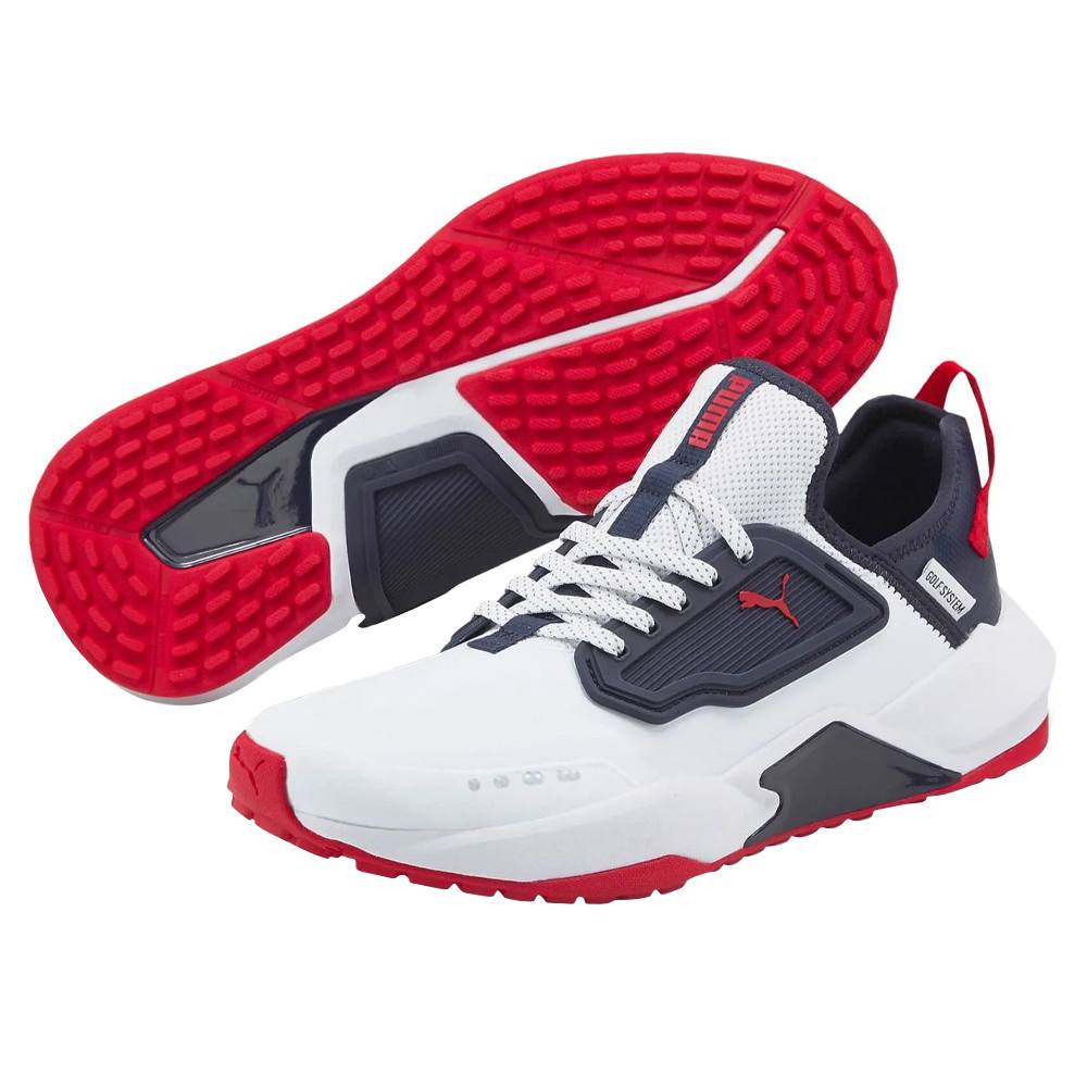 PUMA GS.ONE Spikeless Golf Shoes White/Navy Blazer/Ski Patrol - 23 Men
