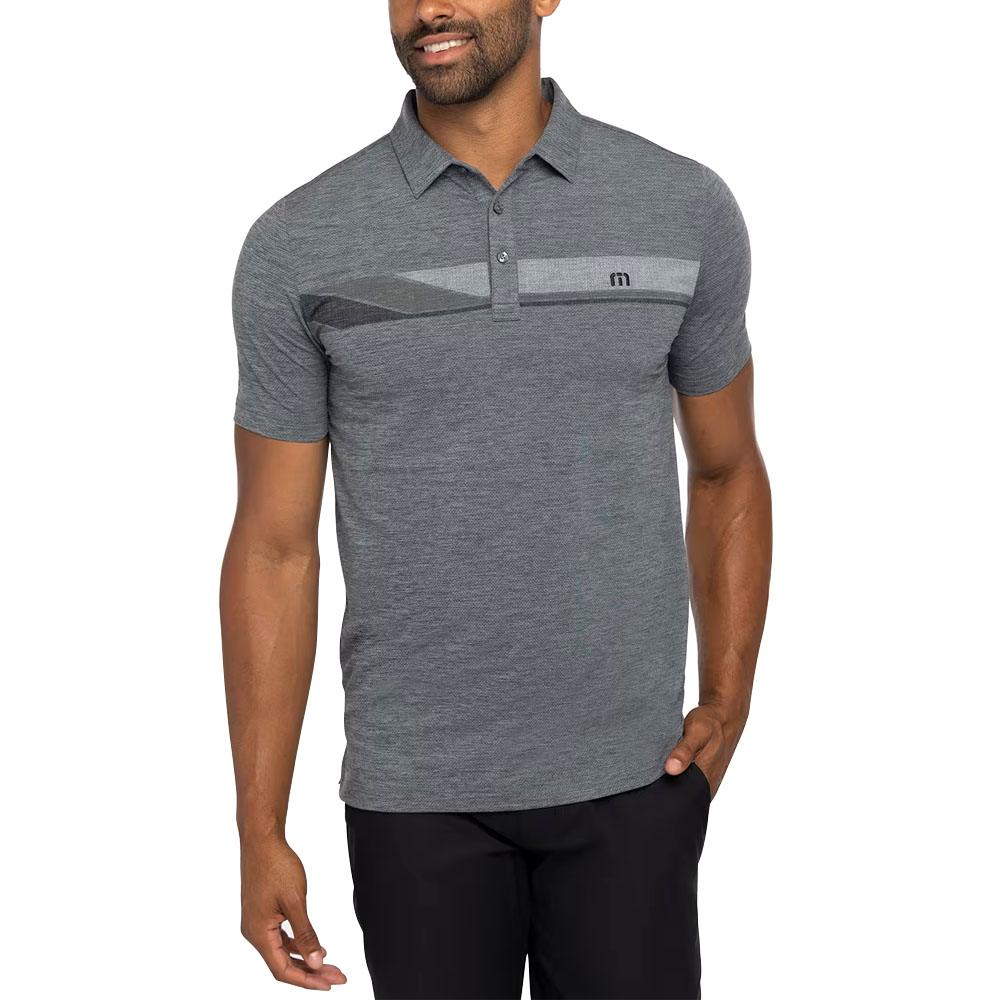 TravisMathew Heater Grand Prize Golf Polo Heather Gray - 23 Men