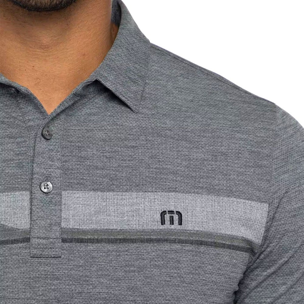TravisMathew Heater Grand Prize Golf Polo Heather Gray - 23 Men