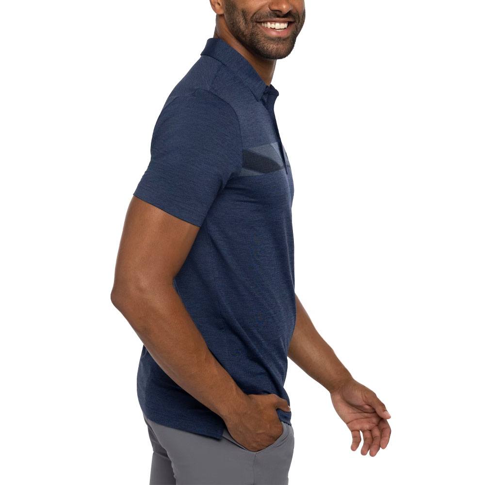 TravisMathew Heater Grand Prize Golf Polo Heather Navy - 23 Men