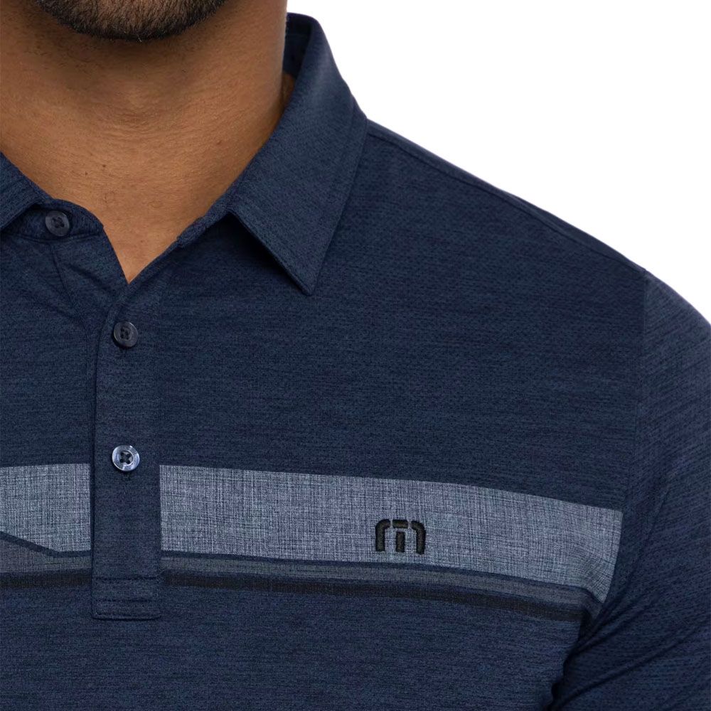 TravisMathew Heater Grand Prize Golf Polo Heather Navy - 23 Men