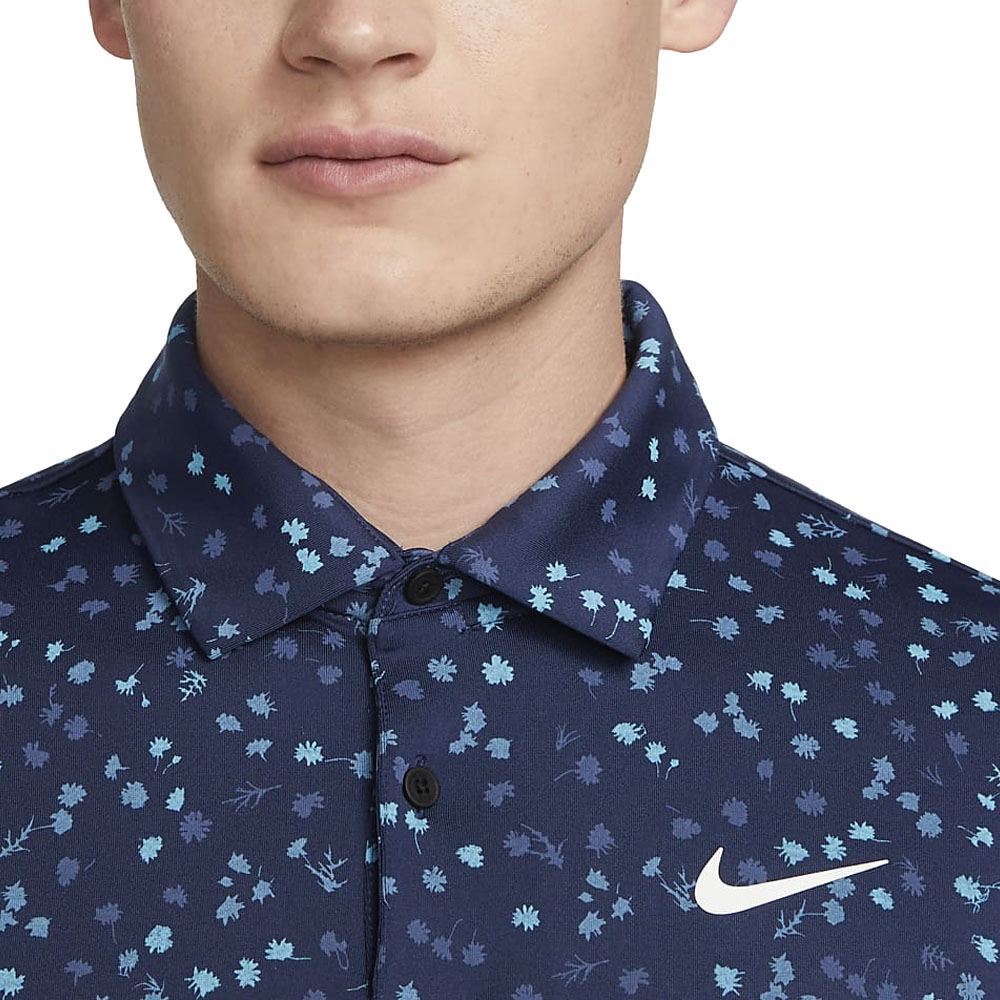 Nike Dri-FIT Tour Micro Floral Golf Polo Midnight Navy/White - 23 Men