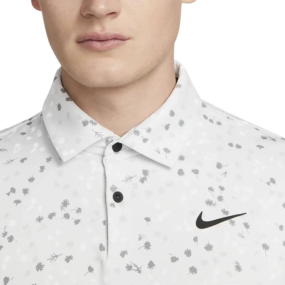 Nike Dri-FIT Tour Micro Floral Golf Polo Photon Dust/Black - 23 Men