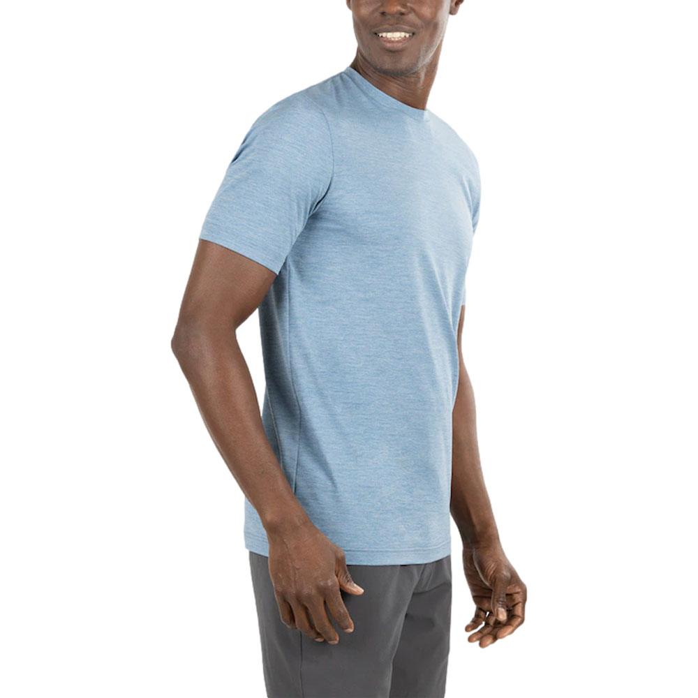 TravisMathew Scenic Vista Active Tee Golf T-Shirt Heather Copen Blue - 23 Men