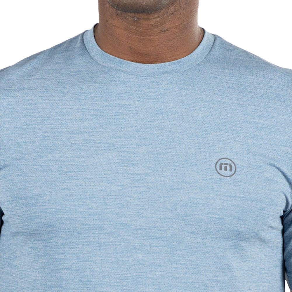 TravisMathew Scenic Vista Active Tee Golf T-Shirt Heather Copen Blue - 23 Men