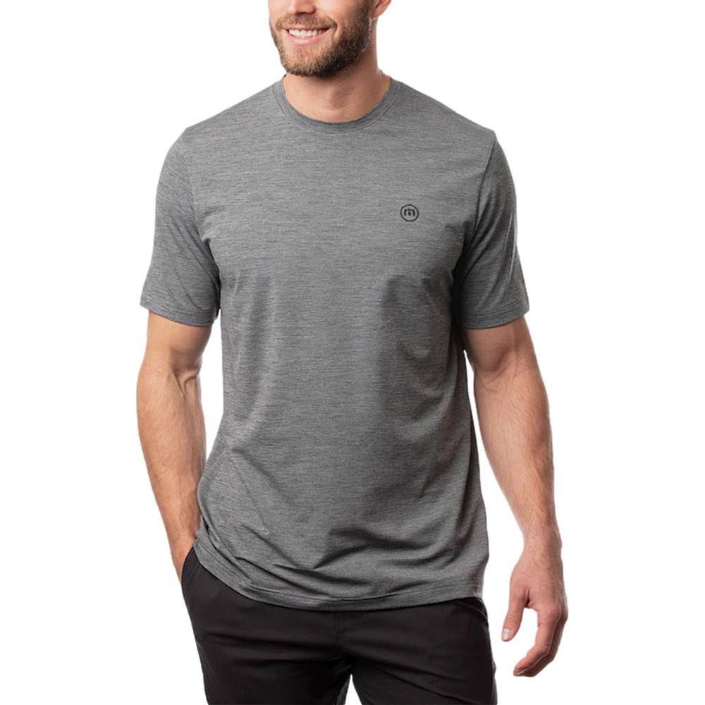 TravisMathew Scenic Vista Active Tee Golf T-Shirt Heather Gray - 23 Men