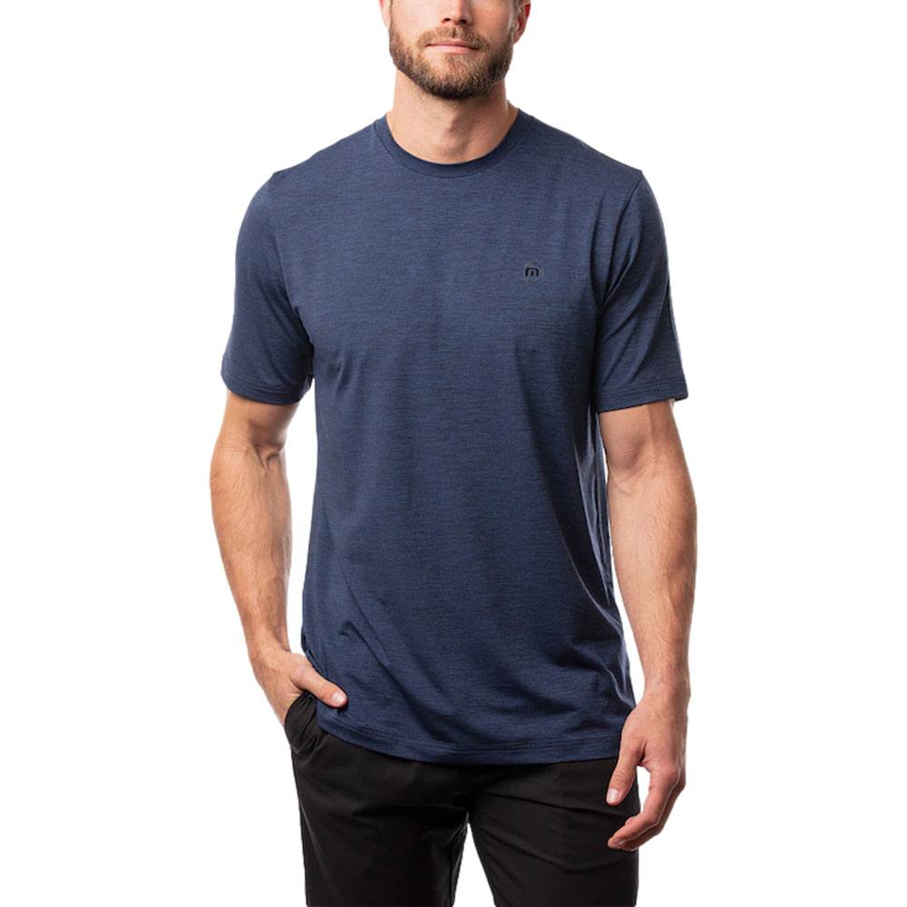 TravisMathew Scenic Vista Active Tee Golf T-Shirt Heather Navy - 23 Men