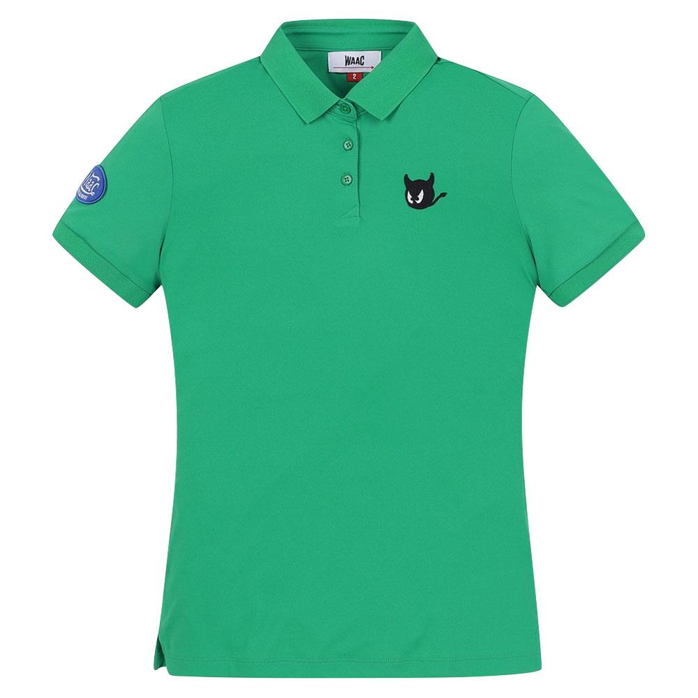 WAAC Essential Wappen Shortsleeve Golf Polo Green - 23 Women