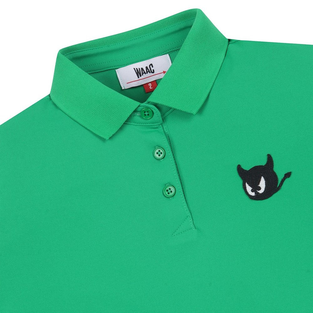 WAAC Essential Wappen Shortsleeve Golf Polo Green - 23 Women