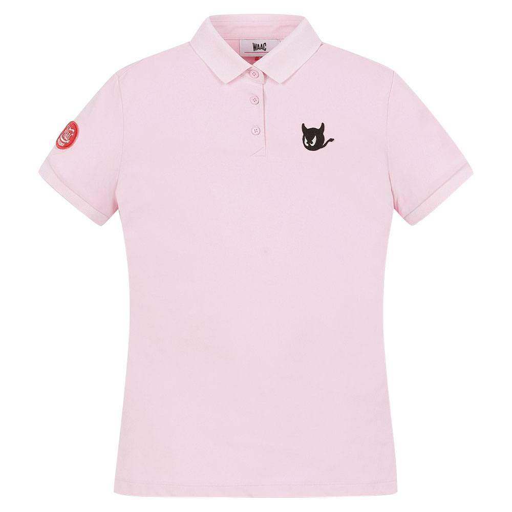 WAAC Essential Wappen Shortsleeve Golf Polo Pink - 23 Women