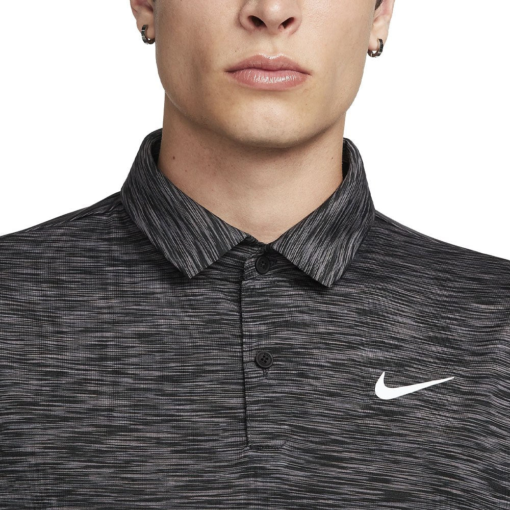 Nike Dri-FIT Tour Space Dye Golf Polo Black/Iron Gray/White - 23 Men