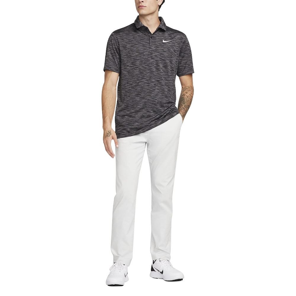Nike Dri-FIT Tour Space Dye Golf Polo Black/Iron Gray/White - 23 Men