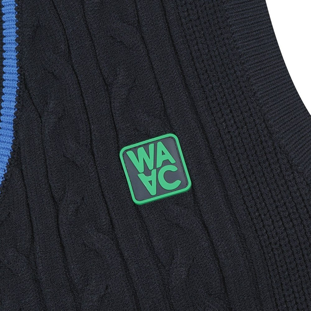 WAAC Cable V Neck Knit Golf Vest Navy - 23 Women