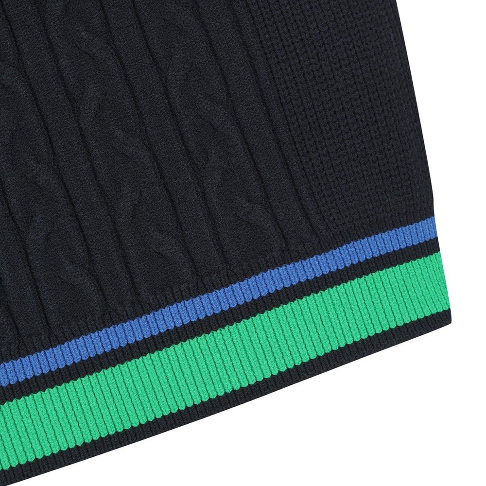 WAAC Cable V Neck Knit Golf Vest Navy - 23 Women