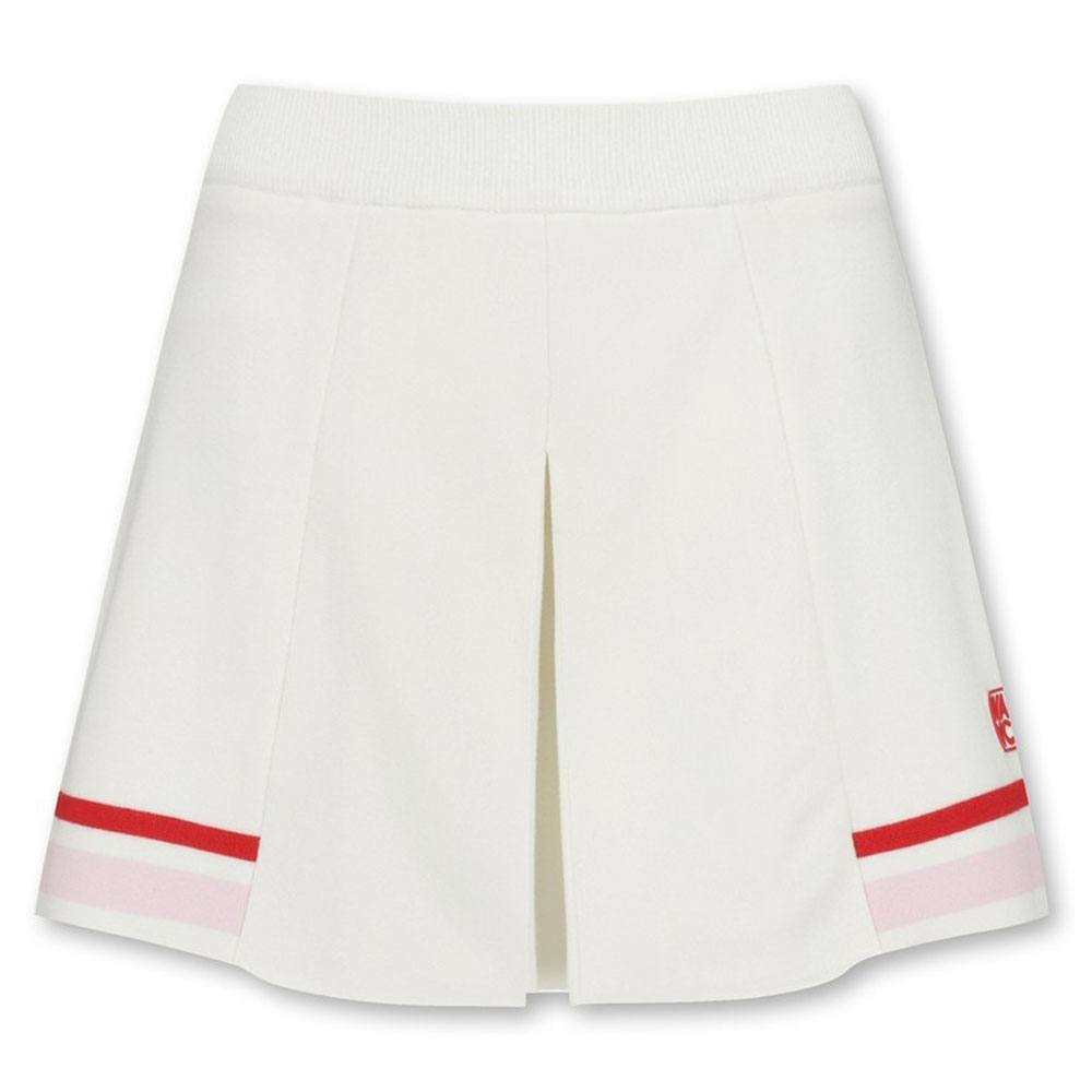 WAAC Cable Pleats Knit Golf Skort White - 23 Women