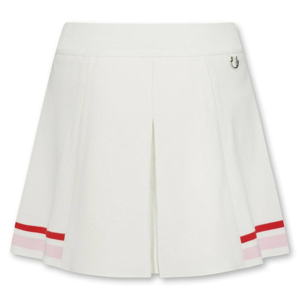 WAAC Cable Pleats Knit Golf Skort White - 23 Women