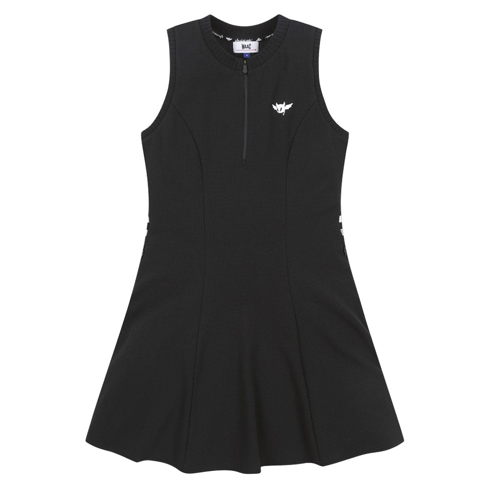 WAAC Half Zipup Flare Golf Dress Black - 23 Women