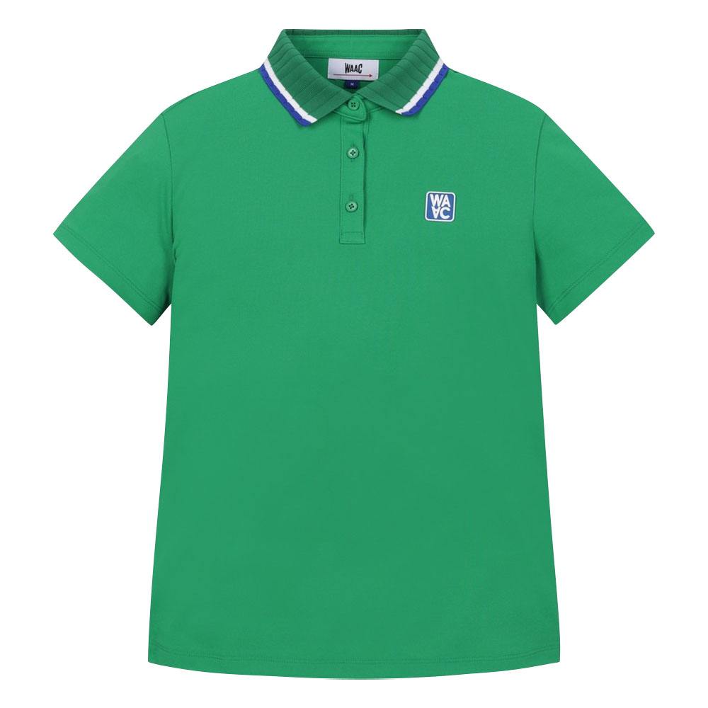 WAAC Rib Collar Shortsleeve Golf Polo Green - 23 Women