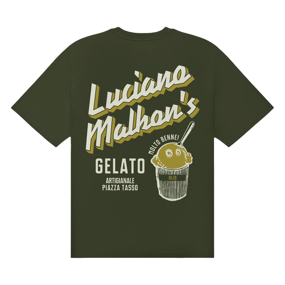 Malbon Gelato Stand Pocket Golf T-Shirt Cypress Green - SS25 Men