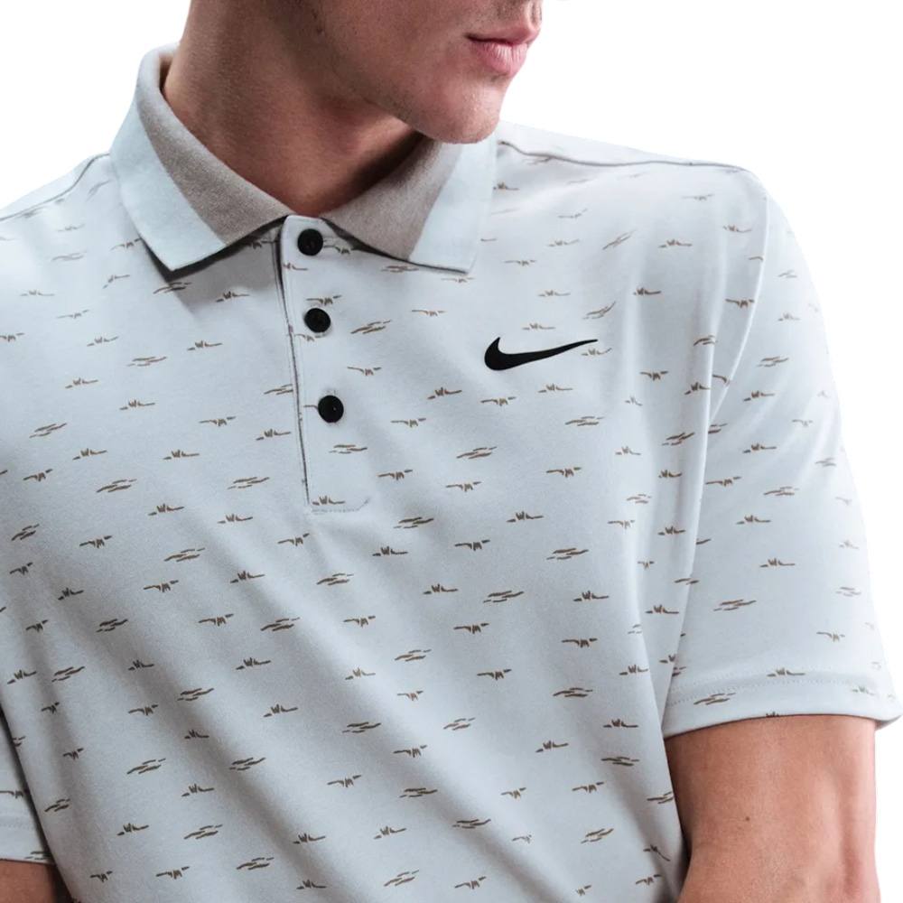 Nike Dri-FIT Tour Micro Print Golf Polo Photon Dust/Black - FA25 Men