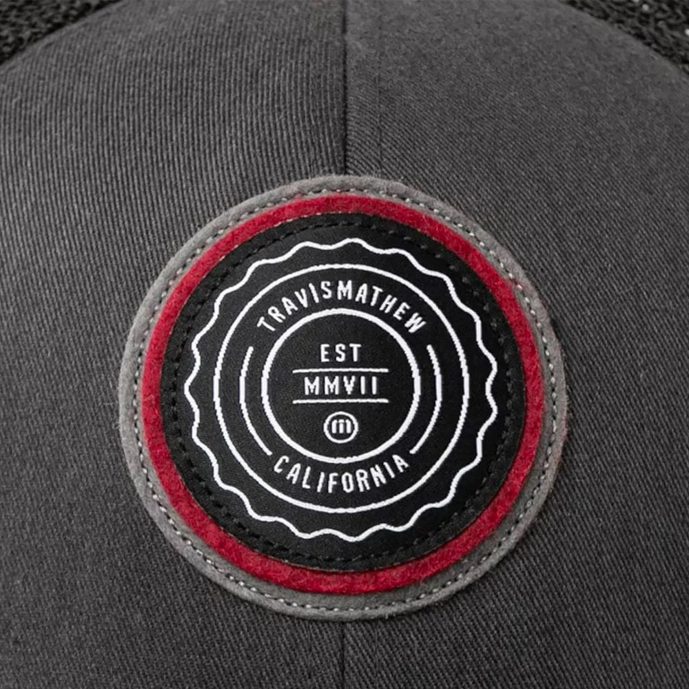TravisMathew The Patch Golf Cap Heather Gray Pinstripe - 23 Men